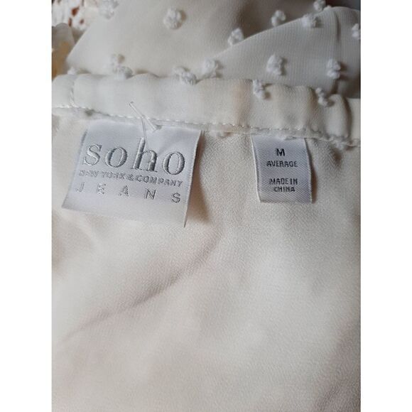 Soho NYC white sleeveless swiss dot lace medium blouse - Picture 3 of 4